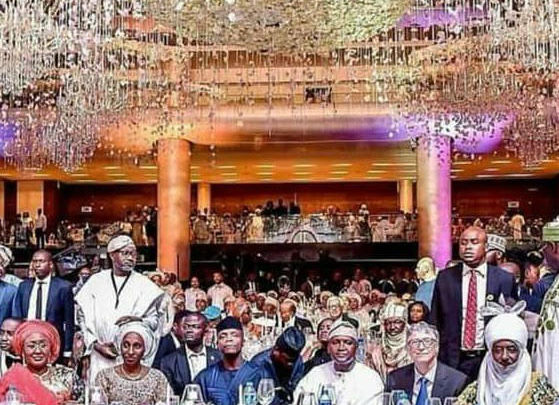 Dignitaries(First lady Aisha, Wife of VP Dolapo, VP Oshinbajo, Aliko Dangote, Bill Gates & Kano's Emir Sanusi.