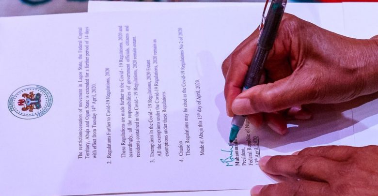 Buhari Signs Quarantine Order Backing Lockdown Extension