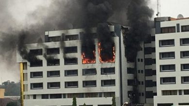 How Office Of Nigeria's Accountant-General Caught Fire (See Video)